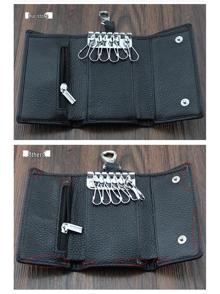 Premium Cowhide Leather Multi-functional Key Holder and Coin Wallet