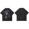 Hip Hop Streetwear Men TShirt Oversized Retro Graphic T Shirt Vintage Washed Black Tshirt Unisex Tops Tees Cotton Hipster