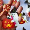 50Pcs Halloween Pumpkin Pattern Lollipop Decorative Paper Cards DIY Candy Decoration Creative Insert Cards Craft Paper Set