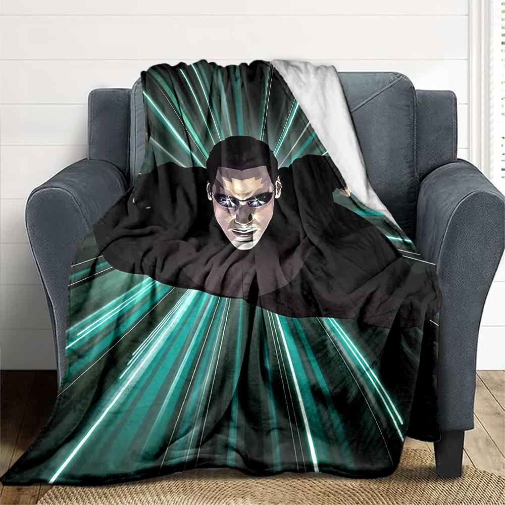 1pc Matrix, Neo Blanket Lightweight Flannel Throw For Sofa, Bed, Travel, Camping, Livingroom, Office, Couch, Chair, And Bed
