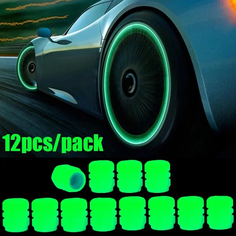 4/20PCS Luminous Car Tire Valve Cap Fluorescent Night Glowing Decor Motorcycle Bike Wheel Nozzle Dustproof Tyre Valve Stem Caps Stem Caps1