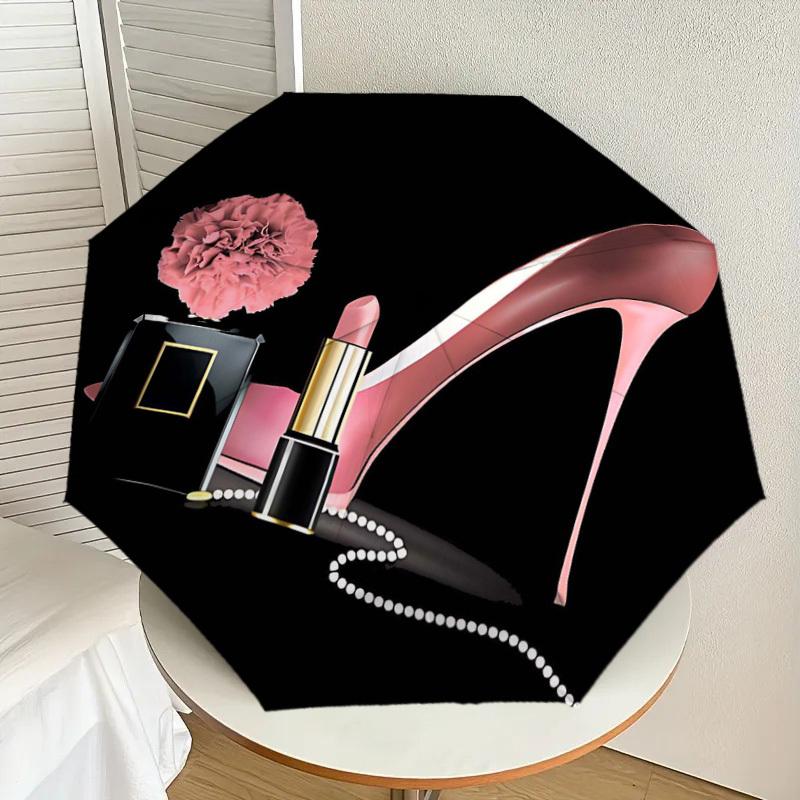 1 Stück Lippenstift-Regenschirm für High Heels – 8-Rippen verstärkt, tragbar, faltbar, für Reisen, geeignet für alle Jahreszeiten, Outdoor-Gebrauch – J324