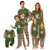 Christmas-print long-sleeve and long-pant matching family loungewear set
