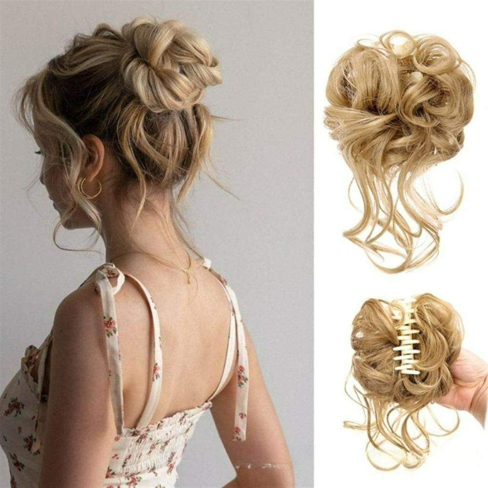 Lazy Bun Hairpiece Claw Clip - Messy Voluminous Curly Hair Donut