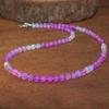 Shaded Purple Opal Round Beads Necklace, AAA Fire Round Opal Beaded Necklace, Delicate Necklace for Women, Birthstone Gift for Mom