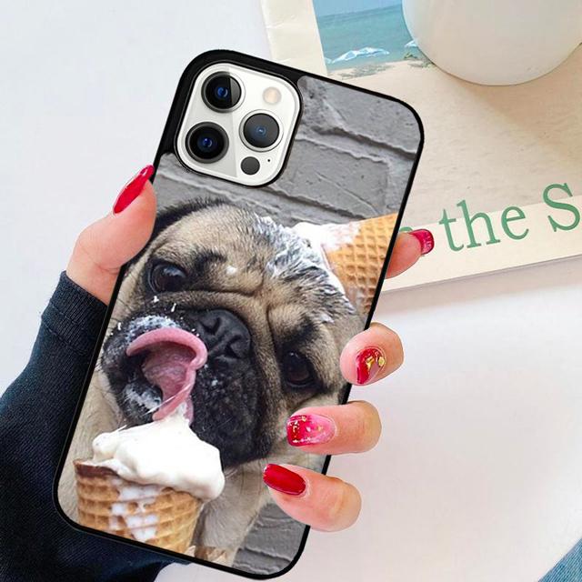 Animal Black Pug Close Up Phone Case Cover For iPhone 17 Air 15 16 14 Plus Apple 11 12 13 Pro Max Coque