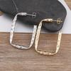 Nidin New Trendy 2 Colors Geometric Hollowed Square Shape Punk Style Earrings Zircon Women Simple Jewelry Party Gift Wholesale