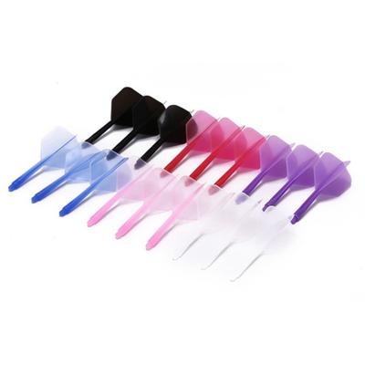 6Pcs Dart Tail Professional Precise Flying Indoor Outdoor 2Ba 4Ba Transparent Plastic Integrated Dart Shaft Flight Dart Replacement Accessories
