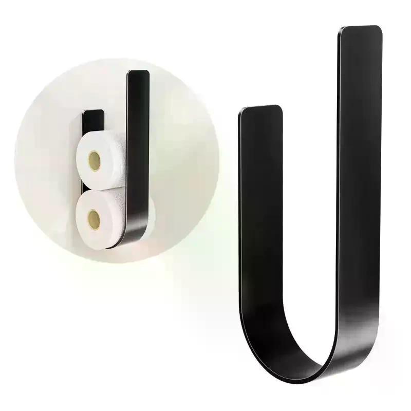 Wall Hanging Toilet Paper Holder Metal Storage Bathroom Paper Holders Suitable 3 Rolls Tissue Rack Space Saving Kitchen U Shaped