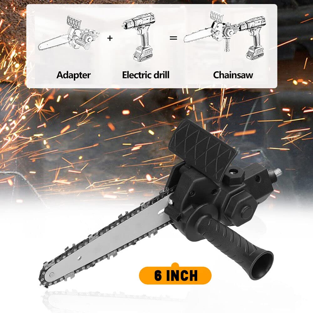 6 Inch Electric Drill Modified To Electric Chainsaw Tool Attachment Electric Chainsaws Accessory Practical Modification Tool  Power Woodworking Tool