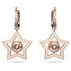 Swarovski Stella Hoop Earrings Star White Rose Gold Tone Plated 5617769