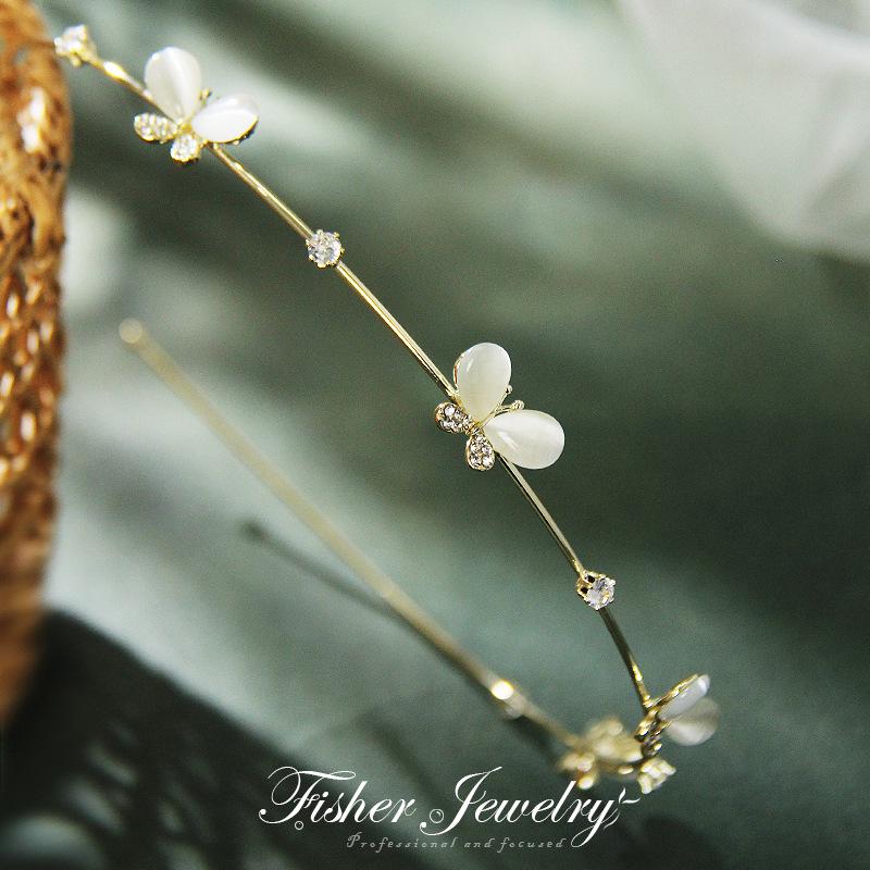 New Exquisite Elegant Opal Thin Hairbands Headband Gift For Women Girls Hair Head Hoop Bands Accessories Headdress Headwear