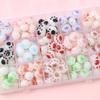 Perline Acriliche a Forma di Zampa di Gattino alla Griglia a Carbone per Bracciale Fai da Te, Collana, Gioielli, Accessori per Catena da Telefono