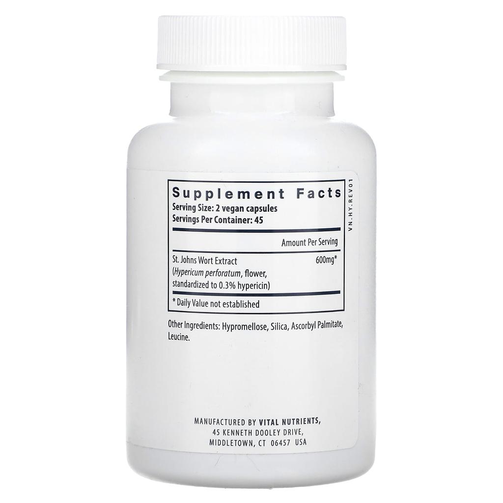 St. Johanniskraut, 600 mg, 90 Gemüsekapseln (300 mg pro Kapsel)