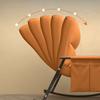 Rocking Chair Foldable Siesta Waterproof Technology Cloth Adjustable Tumbler Carbon Steel Frame Multiple Support Points Recliner