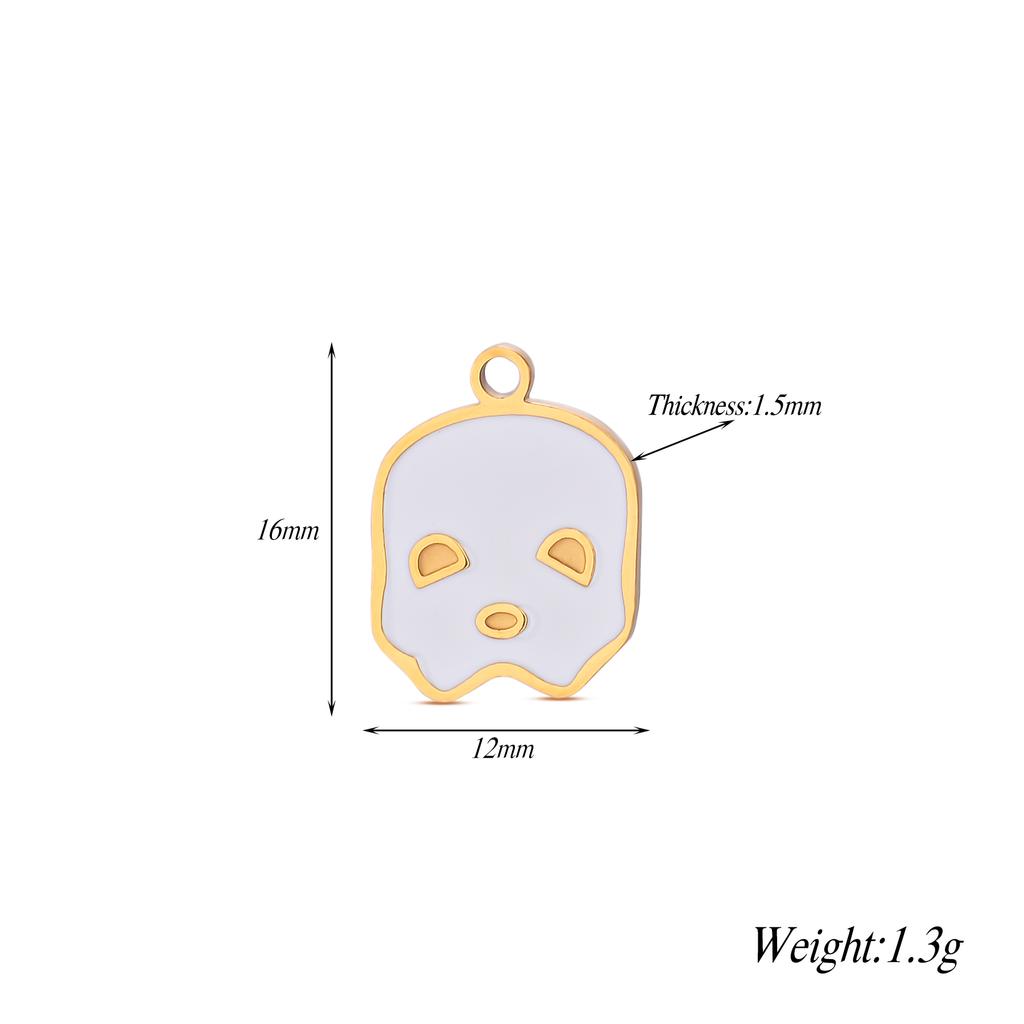 4Pcs/lot Halloween Charms Stainless Steel Pumpkin Ghost Bat Pendant for Making DIY Necklace Jewelry Accessories Supplies