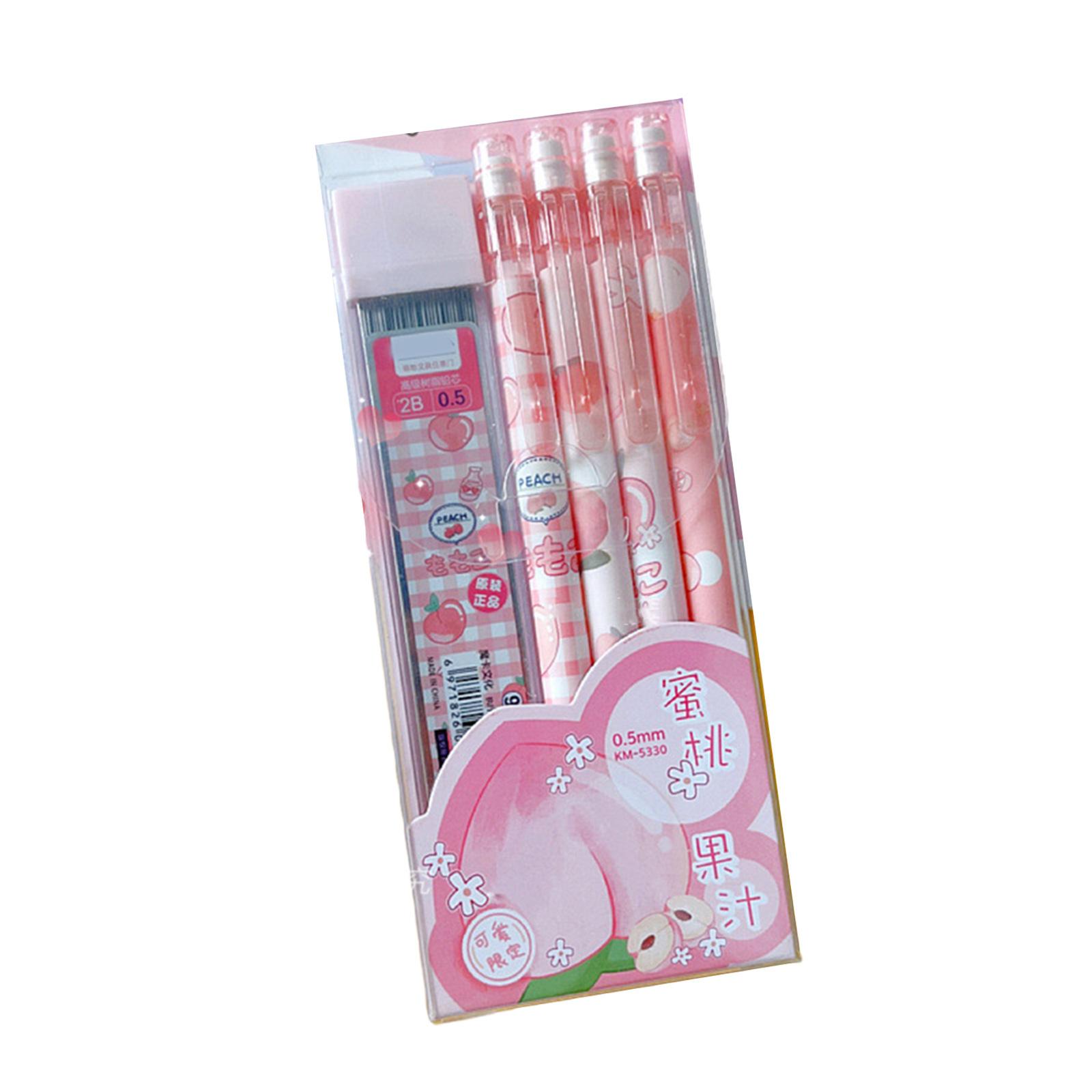 

4 шт. автоматический карандаш со стержнями 0,5 мм механический карандаш для рисования с маленьким ластиком для черчения