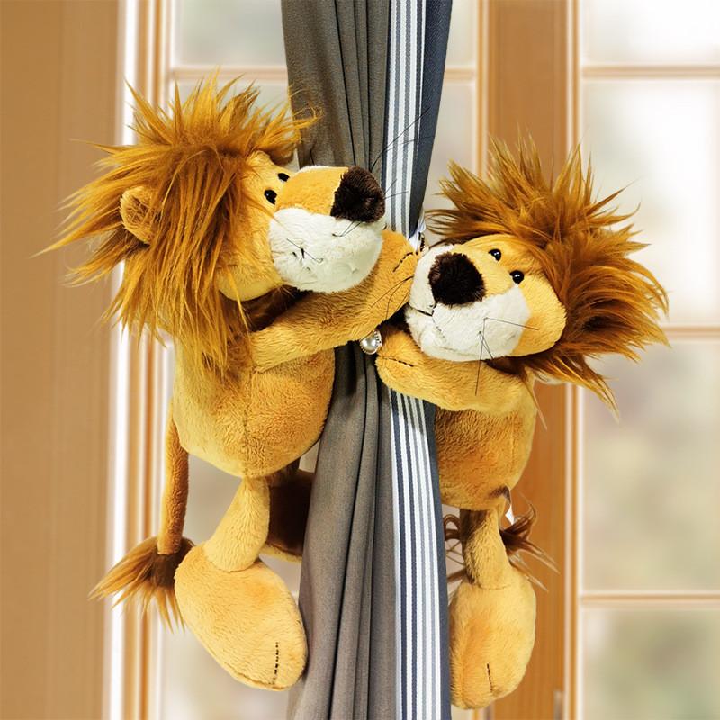 Cute Lion Window Curtain Clip With Fabric Material For Kids Decoration Bedroom