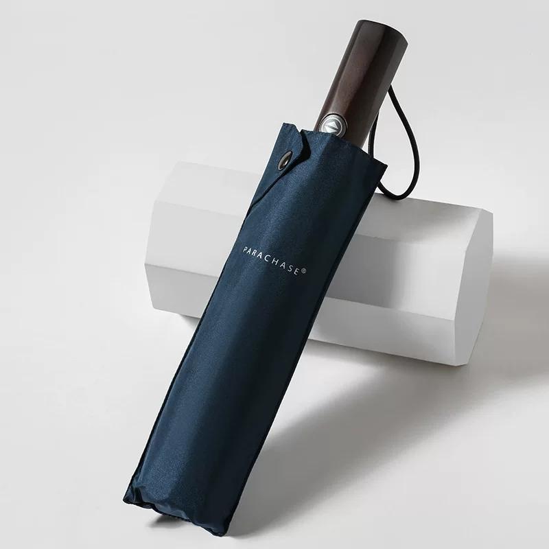 Parachase Automatic Umbrella Japanese Style Innovative Super Wind-Resistant Skeleton Triple Folding Umbrella Advertising Umbrella Business Umbrella