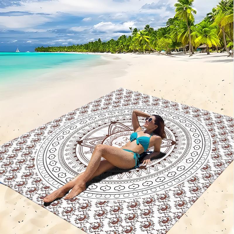 1pc Beach Blanket Waterproof Sandproof Oversized Large Beach Mat Quick Drying&Compact&Lightweight Picnic Mat Vacation Essentials