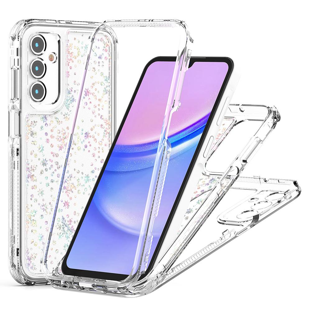 For Samsung Galaxy A15 4G/5G Case Acrylic TPU Clear Phone Cover with Laser-printed Film