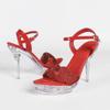 2026 New 12.5CM Square Toe Crystal Sandals, Transparent Non-slip Heels, Sexy Car Model Nightclub Party Shoes LFD-19876-A36