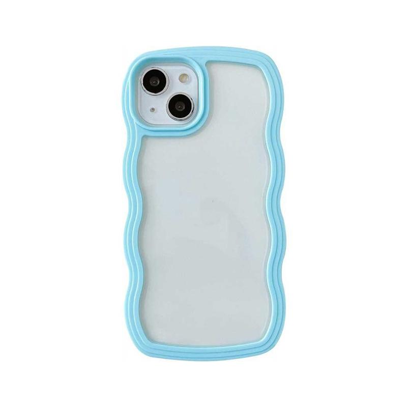 Simple Fashion Wave Frame Clear Shockproof Back Cover For iPhone 16 Pro Max 15 14 Plus 13 12 11 17 Pro Max 17 Air Case