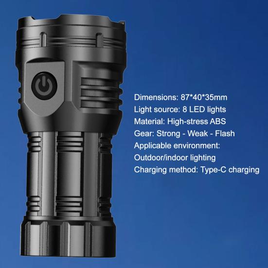 Camping Flashlight High Lumens Super Bright Dimmable Multiple Modes Waterproof Rechargeable Flashlight LED Torchlight
