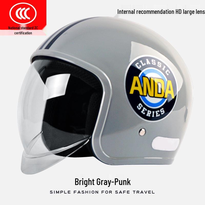 3C Certified AD Electric Motorcycle Helmet, All-Season Half Helmet for Men and Women, Winter-Proof for Scooter Commuting