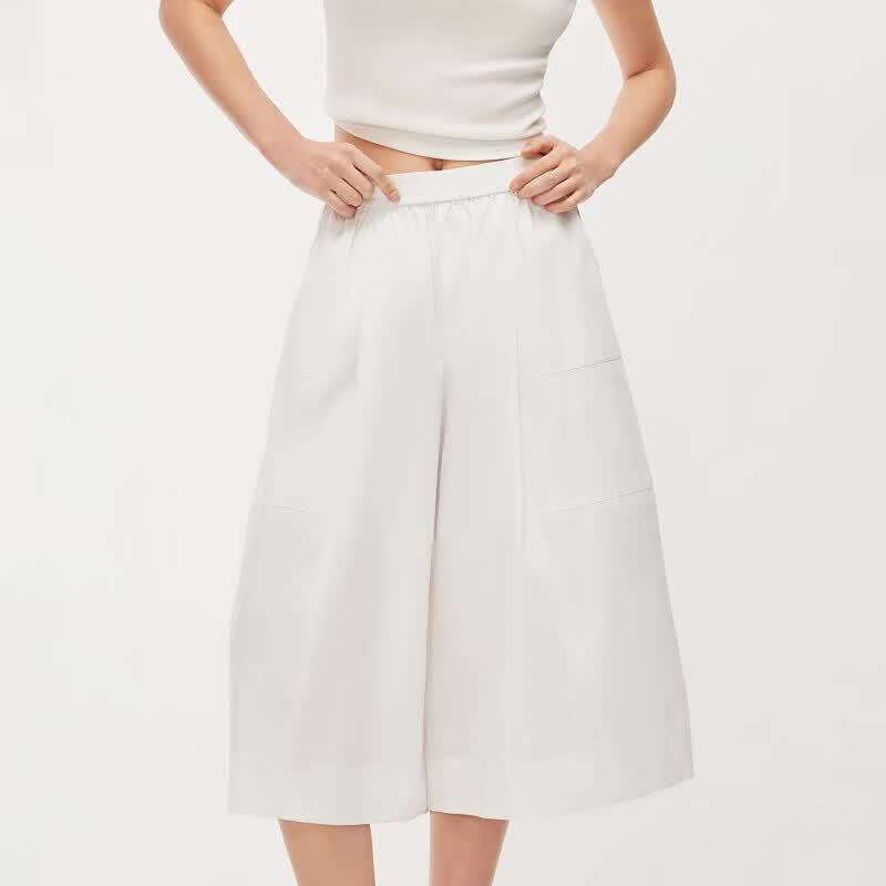 Only 2026 Spring Women's Elastic Waist Wide-Leg Cropped Pants