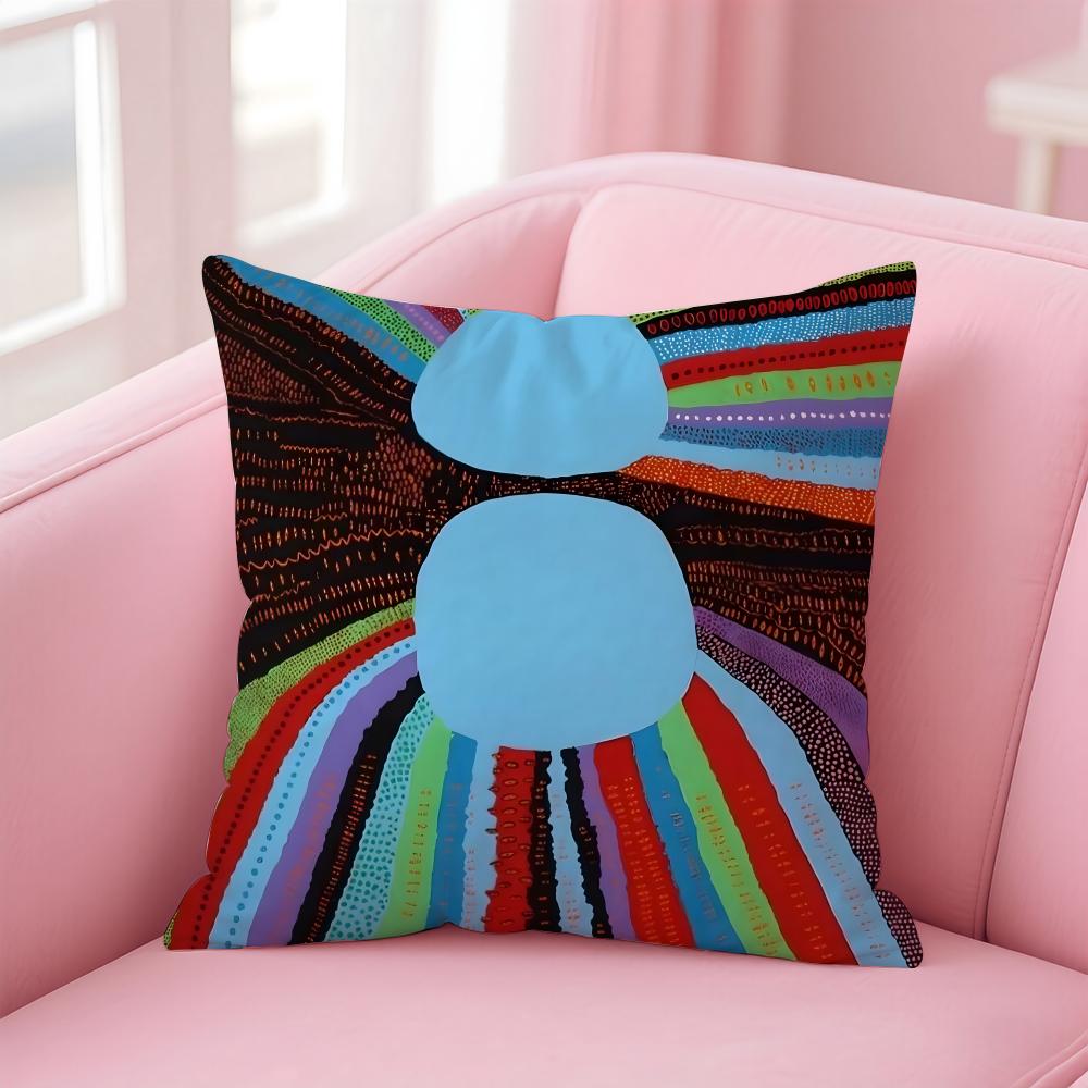 Y-Yayoi K-Kusama Cushion Cover Linen Pillowcase Cover Soft Decor For Sofa Home Room