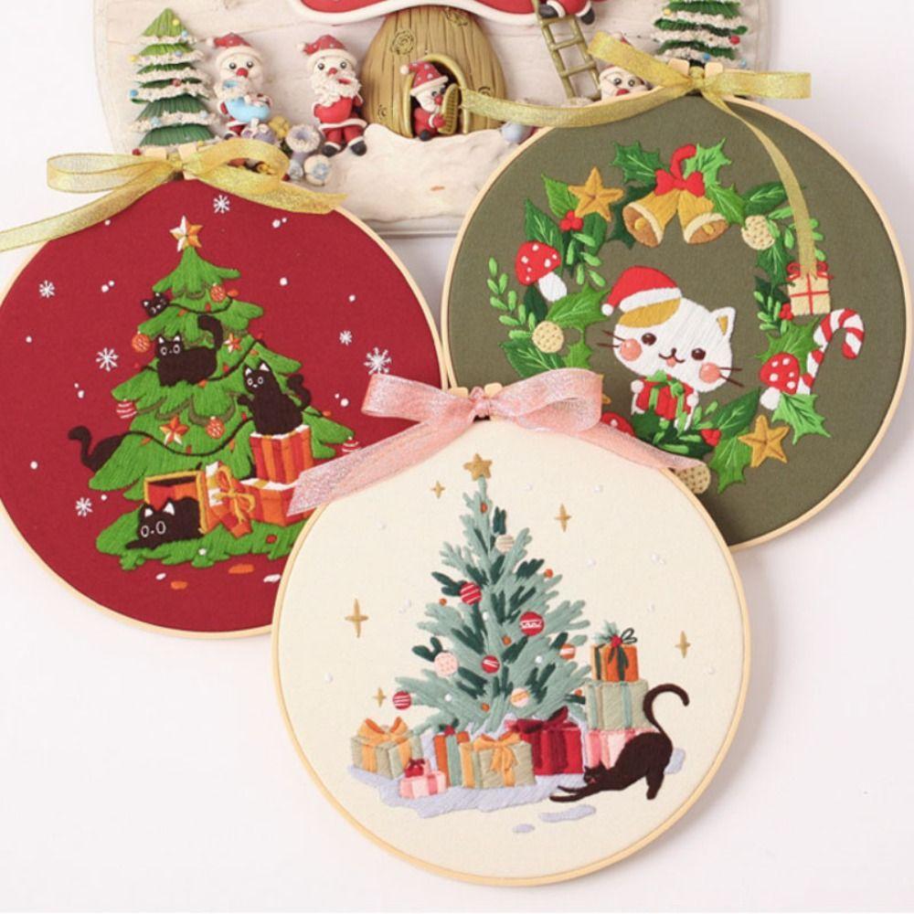 Hand-stitched Cross Stitch Set Handmade Embroidery Set Christmas Embroidery Kit Beginner