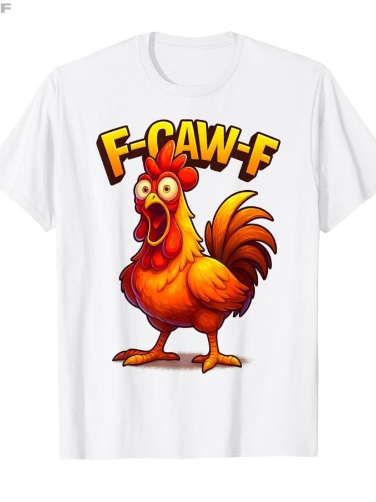 

Смешная футболка F Caw F Chicken FCAWF Chicken для женщин, смешная, 100% хлопок, с круглым вырезом, с коротким рукавом, идея подарка, одежда 4XL