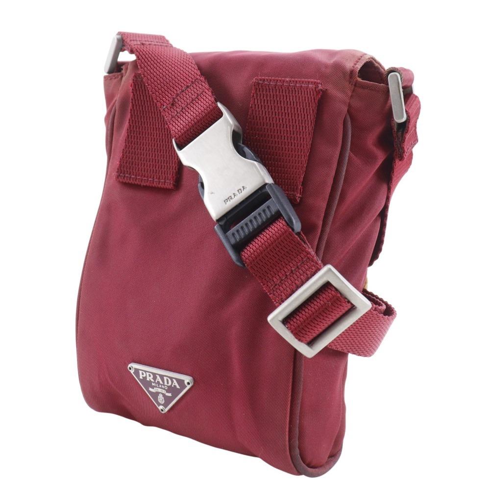 PRADA 2WAY waist bag Shoulder Bag MV583 CERISE Red Nylon Women Used