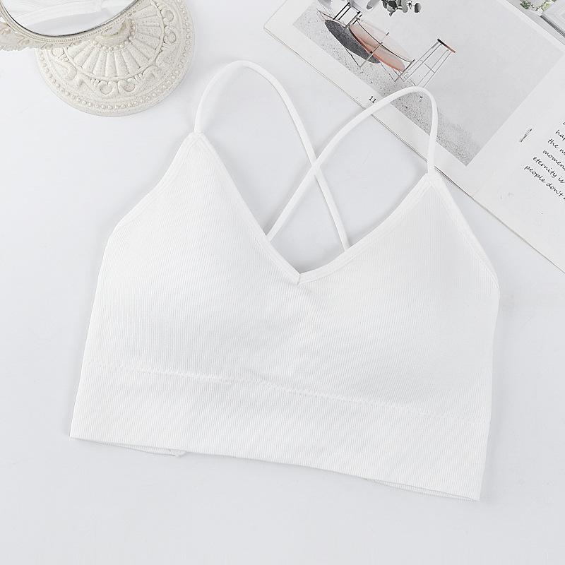 

Seamless Crisscross Back Bandeau Camisole Bra for Women One Size (suitable for 80-130 jin) белый