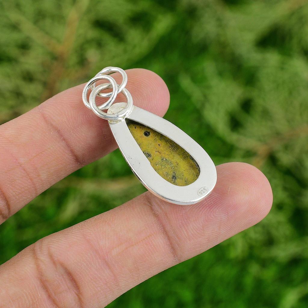 Daughters Day Sale 925 Silver Natural Stichtite Wedding Bezel Trendy New Pendant