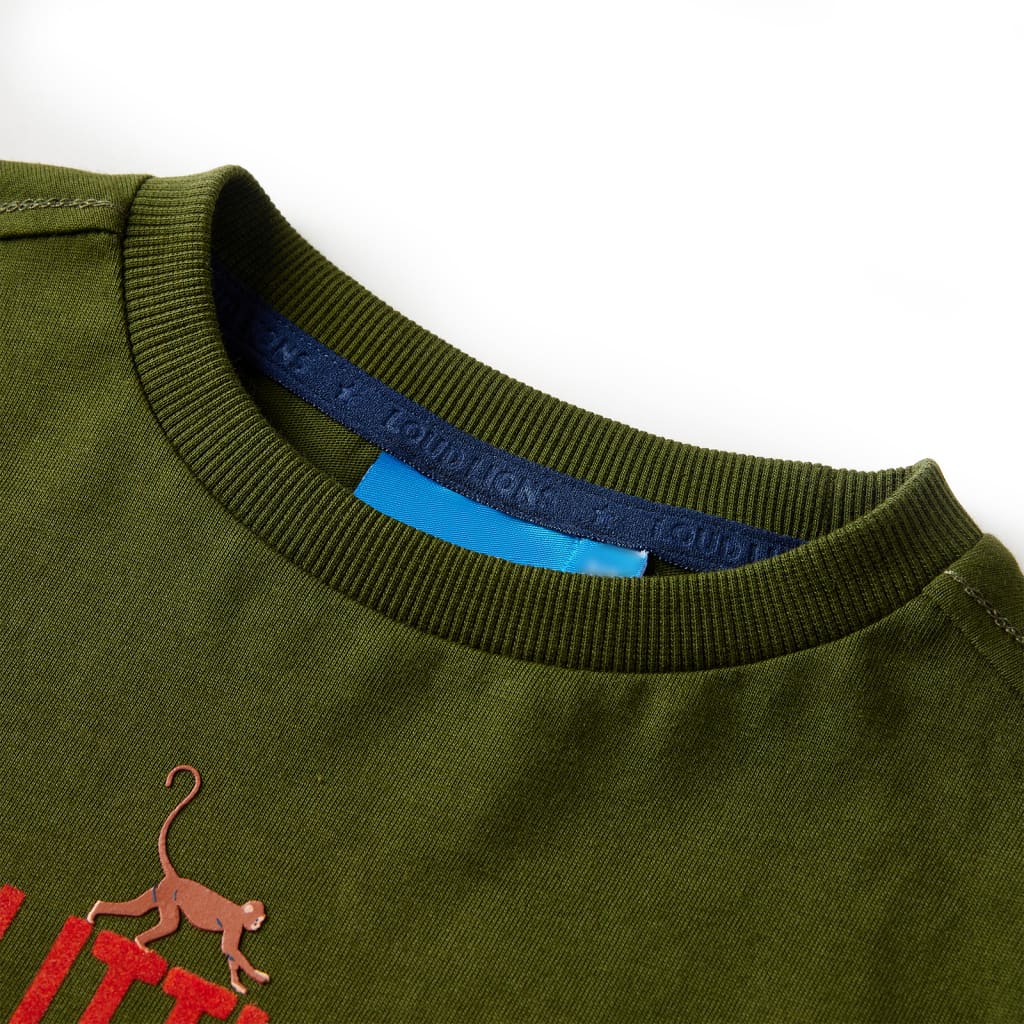 Kinder Langarmshirt Dunkles Khaki 128