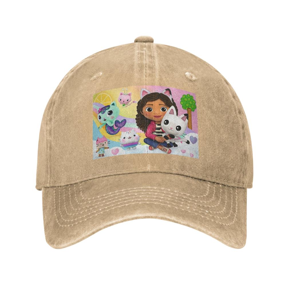 Gabbys Dollhouse Nordic Gabby Cat Pandy Paws Baseball Caps Denim Fabric Hats Adjustable Casquette Hip Hop Baseball Cowboy Hat
