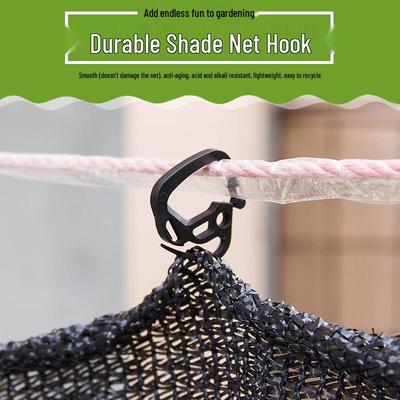 Kassen Schaduwdoek Net Plastic Haken - Zwart