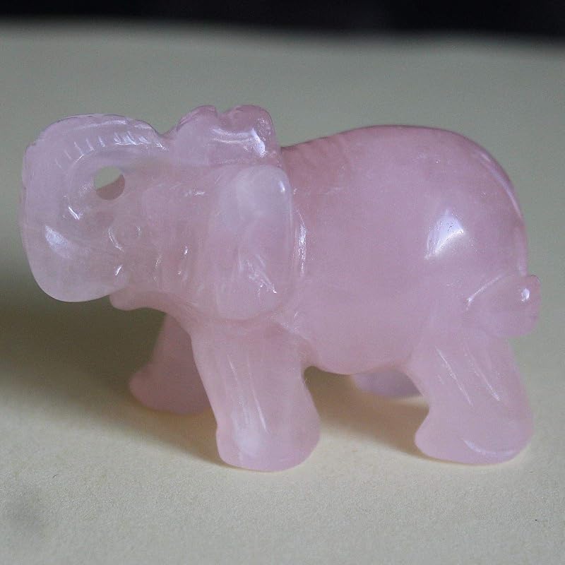 2'' Hand Carved Mixed Gemstone Crystal Elephant Figurine Animal Statue Carving (Blue Sodalite)