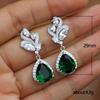 Cao Shi Exquisite AAA Teardrop Zircon Earrings: European & American Fashion Pear-Shaped Women's Earrings.