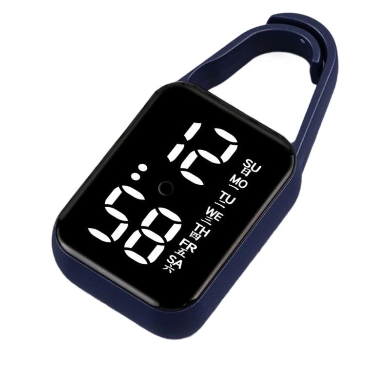 Led Electronic Hanging Watch Night Light Waterproof Touch Digital Watch for Women Men Gift Keychain Pocket Watch