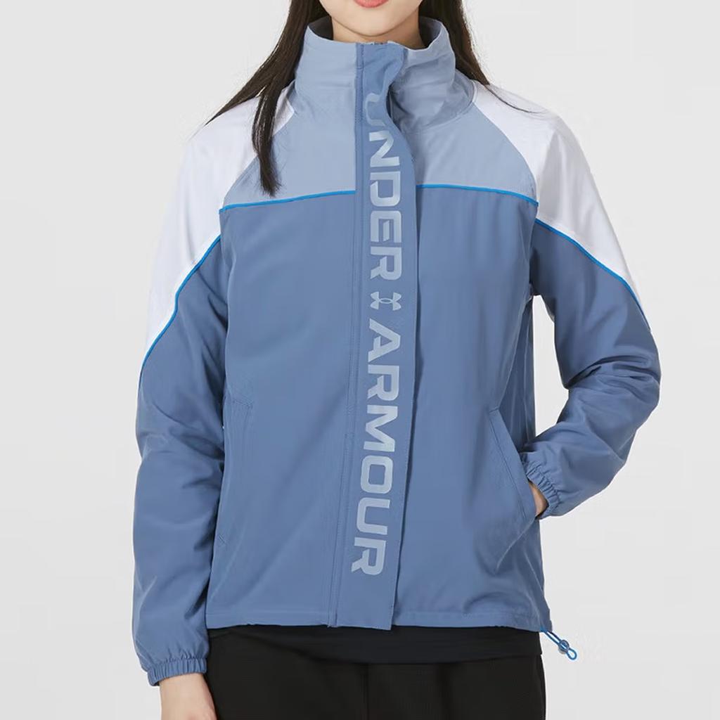 Under Armour Woven Training Sports Jacket Women Outerwear Blue 1368728-470