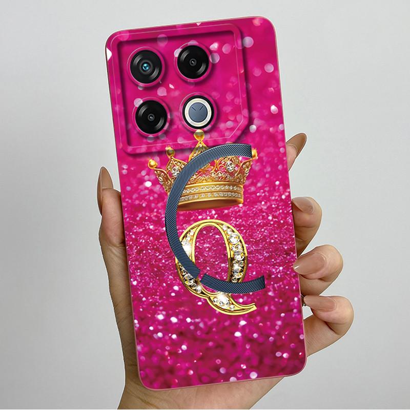 For Infinix GT 20 Pro Case Luxury Crown Letter Soft Silicone Back Cover For Infinix GT20 Pro GT20Pro Coque Infinix X6871 Fundas