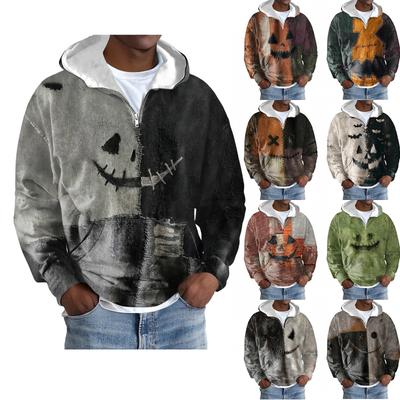 Pánské Mikiny na Zip s Kapsami Vintage Ležérní Mikiny Lehké