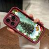 Ae121 Merry Christmas Santa design art Phone Cases for iPhone 16 14 13 11 Pro Max 15 7 8 6 Plus 12 mini XR XS Max SE Angel Eye Ladder Protective Cover