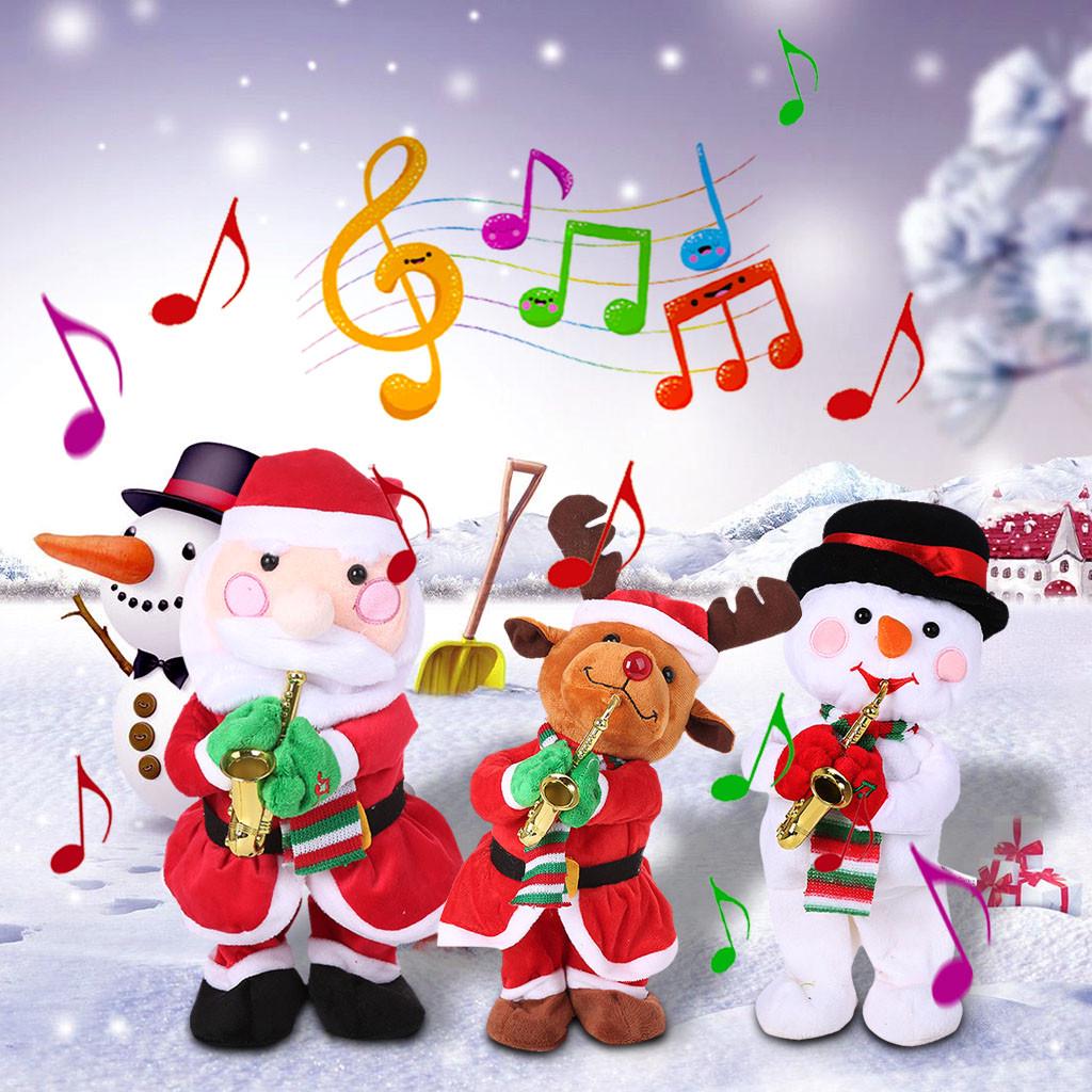 Buy Singing And Dancing Funny Santa Claus Elk Snowman Musical Christmas