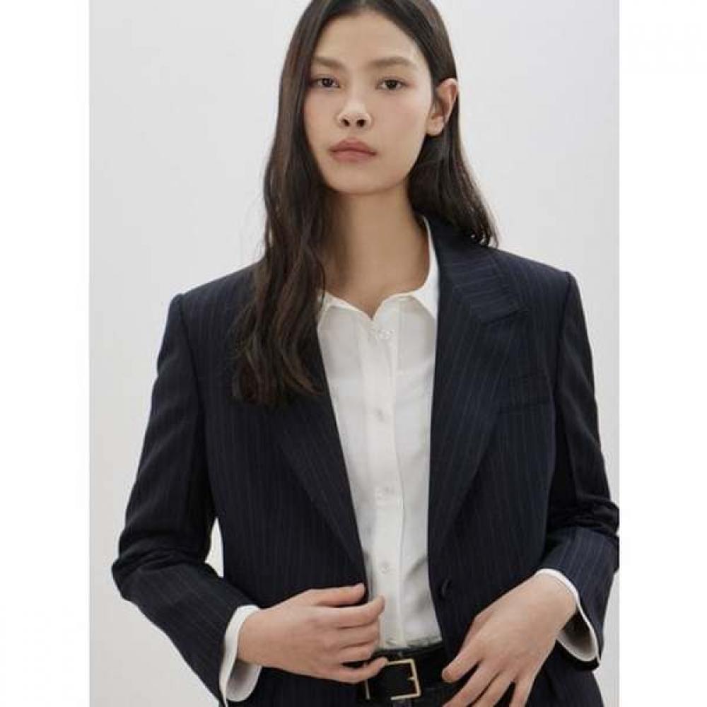 Cc Collect Stripe Belted Tailored Jacket  C261msf004 