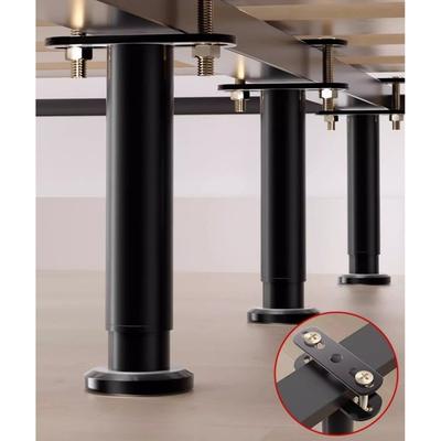 Adjustable Bed Frame Support Legs Metal Heavy Duty Bed Slats Support Legs Black Load-bearing Furniture Legs