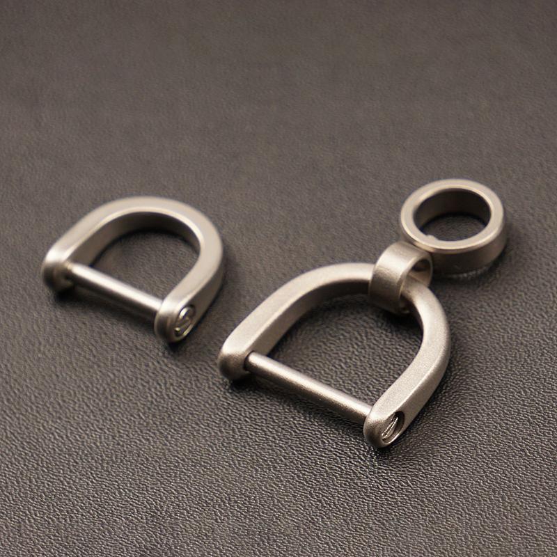 Titanium D Ring Key Shackle U Shape Key Ring Horseshoe Clasp For Car Fob Diy Leather Key Organizer Keychain